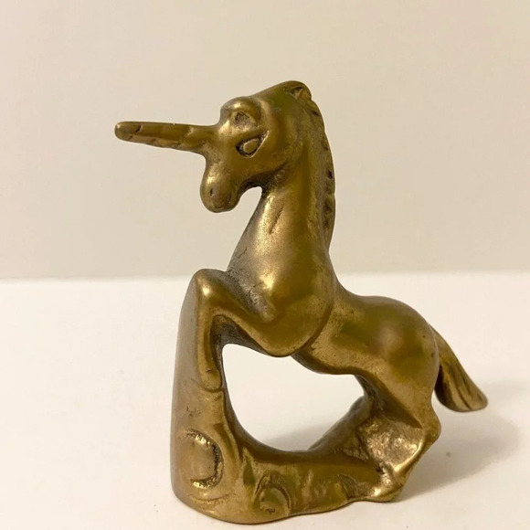 Vintage Brass Unicorn Collectible Figurine  2.5 Inch Size Figure Mystical - Picture 15 of 15